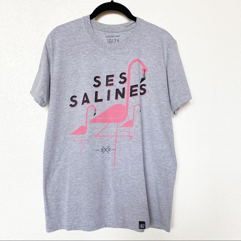 Greetings from Ibiza Ses Salines Flamingo Tee Size Medium